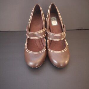 Dr Scholl's Go Play Ladies Dark Brown Leather Upper Cushion Insole Dress Shoes
